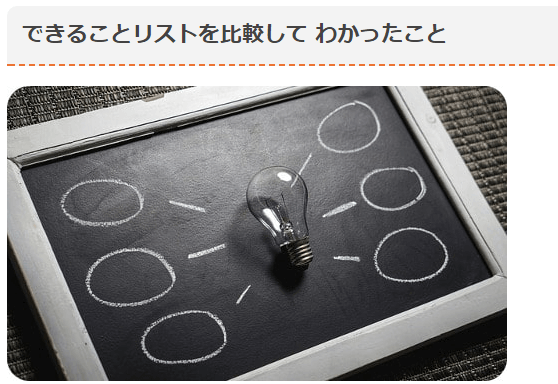 「できることリストを比較して わかったこと」