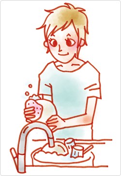 食器を洗いながら